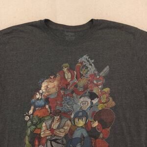 Capcom Mega Man Casual Short Sleeve Graphic T Shirt Adult Mens Size XL Gray